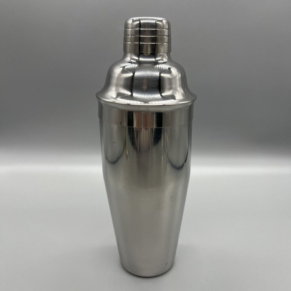24 Oz Cocktail Shaker Jigger Strainer Stainless Steel 4 Pc Set Cresimo - Picture 2 of 6